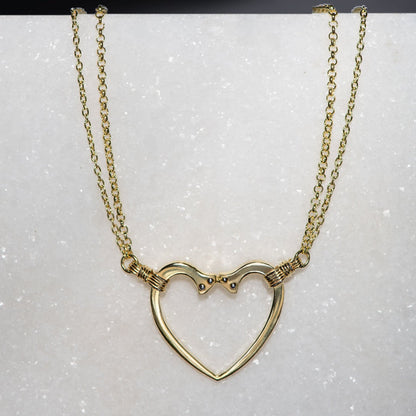 Ava - Equestrian Horseshoe Nail Heart Necklace in Gold Urban-Equestrian