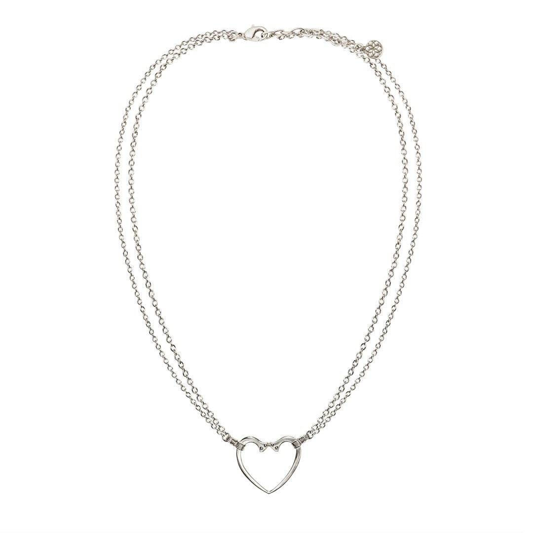 Ava - Equestrian Horseshoe Nail Heart Necklace in Silver Urban-Equestrian
