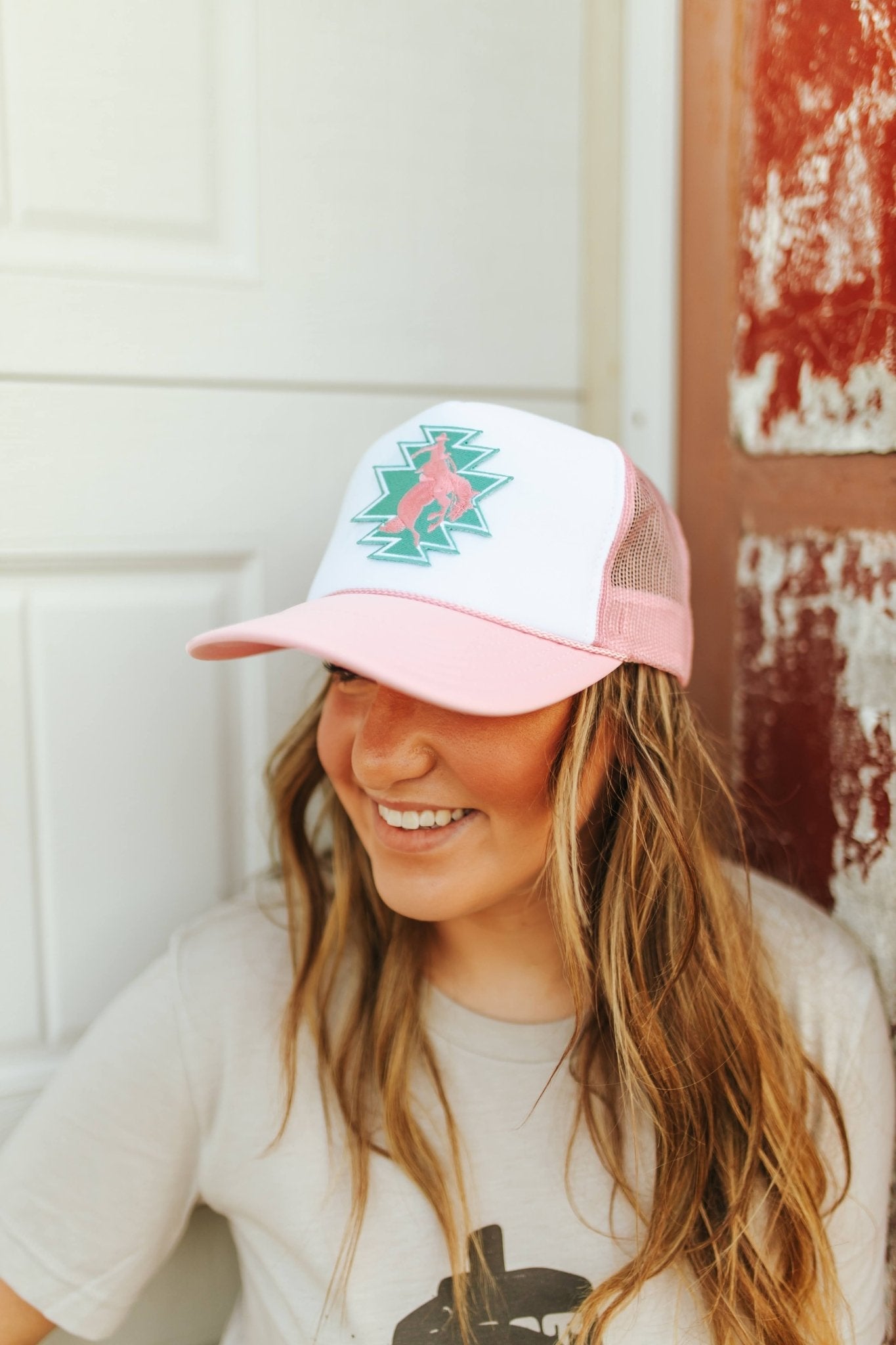 Aztec Bucking Bronco Patch Trucker Hat Wild Junkie