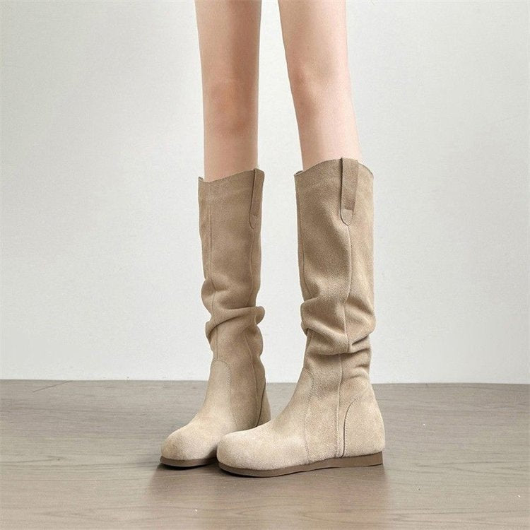 🖤 Creeper Knight Flat Heel Cowboy Boots for Women FitiqueFit