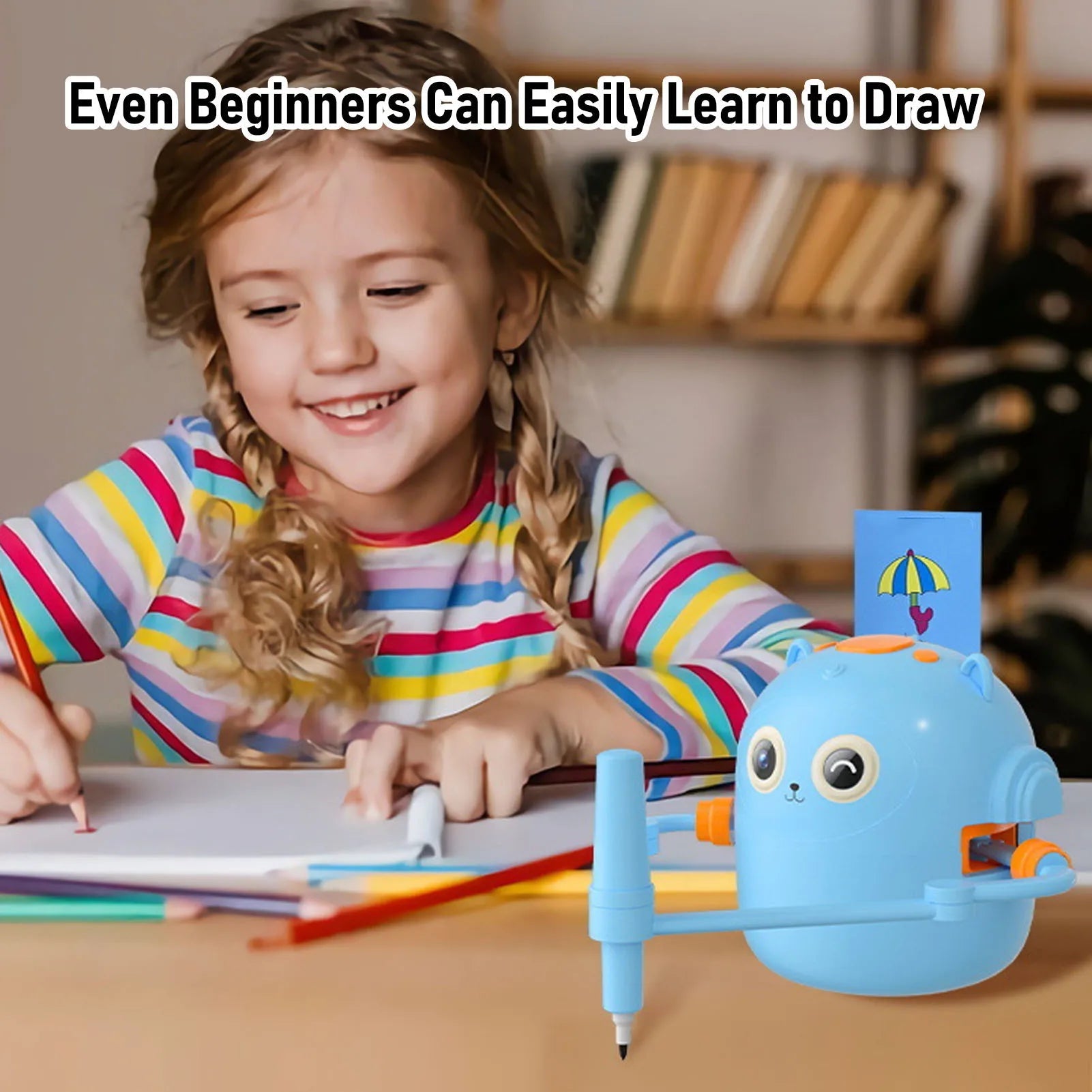 Smart Drawing Robot Educational ABS Painting Robot Easy to Operate Safe Interactive with 2 Pens 100 Sheets Cards for Studying New Era Fashion LLc