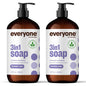 3-In-1 Soap, Body Wash, Bubble Bath, Shampoo, 32 Ounce (Pack of 2), Lavender and Aloe, Made with Essential Oils for Men and Women