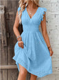 Waisted V-Neck Lace Midi Dress FitiqueFit