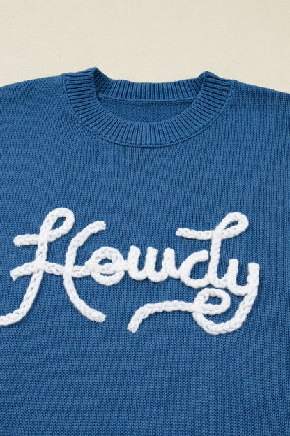 Western Howdy Embroidered Crewneck Sweater Shop Style & More | Fresh Looks, Everyday Deals & Free Shipping