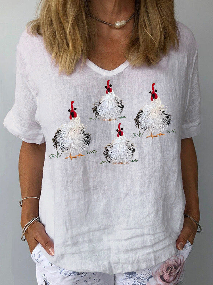 Artistic Retro Digital Print Pullover Top – Women’s Chinese Style FitiqueFit