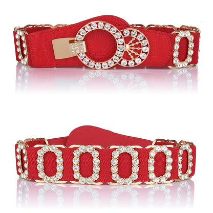 Women's Waist Belt Stretch Belt Women's Loose Elastic Belt Rhinestone Belt For Women NovaCart