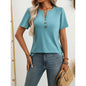 Women’s Notch V‑Neck Short‑Sleeve Tunic Top FitiqueFit