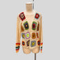 Hand-Crocheted Floral Cardigan Sweater | Boho Open Front Knit Top FitiqueFit