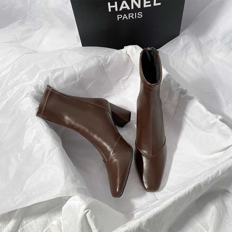 Soft Leather Zip-Back Velvet-Lined Skinny Boots — Sleek Heels FitiqueFit