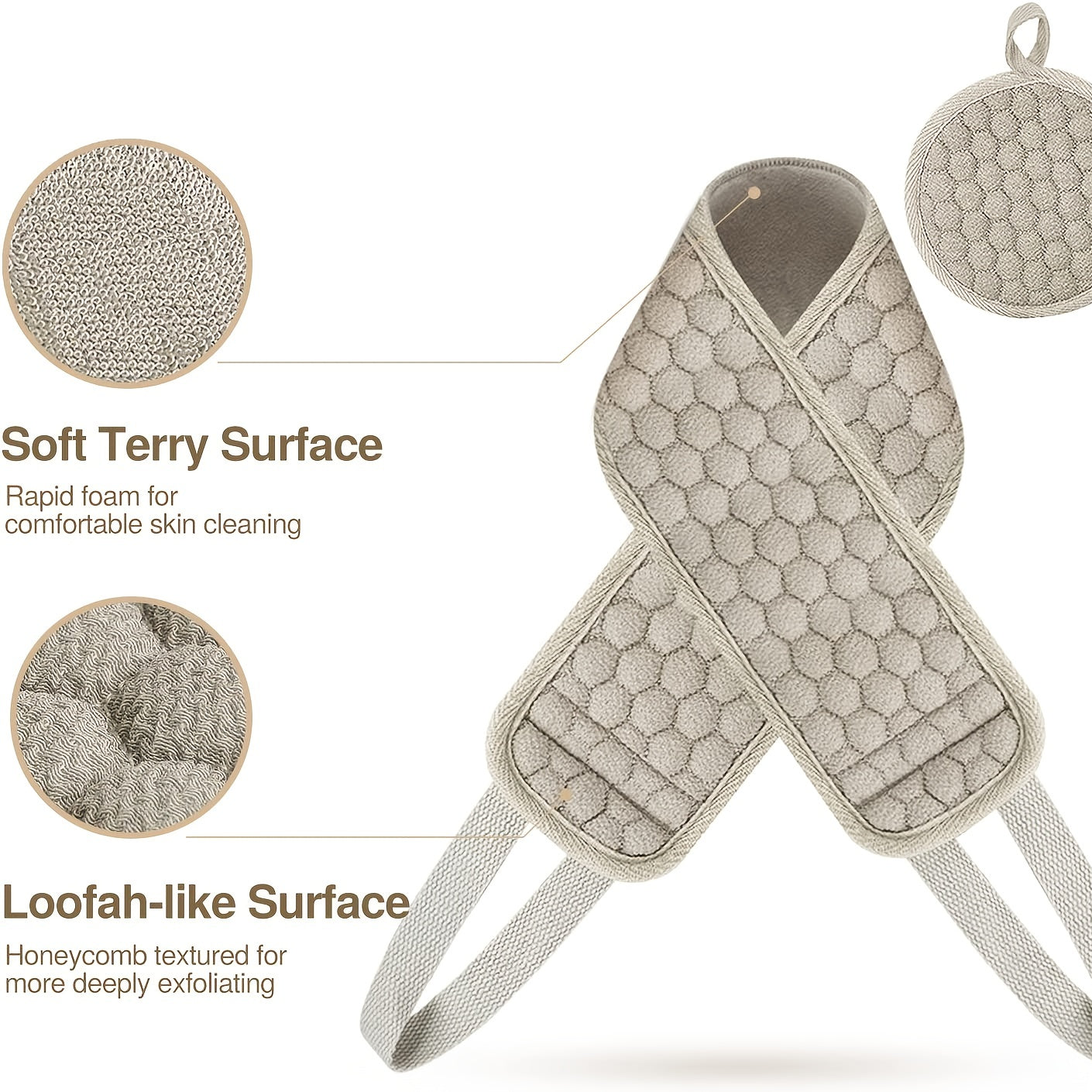 Deep Cleansing Back Scrubber for Men And Women - Exfoliates And Relaxes Your Body in The Shower Or Bath NovaCart