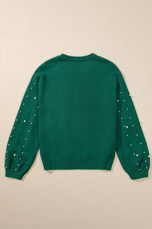 Solid Pearl Drop Shoulder Round Neck Sweater Shop Style & More | Fresh Looks, Everyday Deals & Free Shipping
