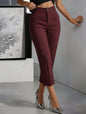 Women's High-Waisted Straight-Leg Pants – Drapey Cropped Fit FitiqueFit