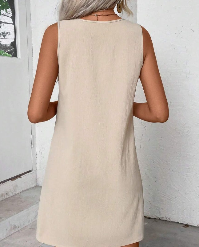 Women’s Solid‑Color Sleeveless A‑Line Dress FitiqueFit