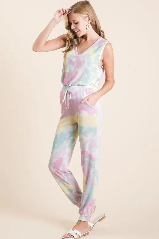 BiBi Tie Dye French Terry Casual Pants New Era Fashion LLc
