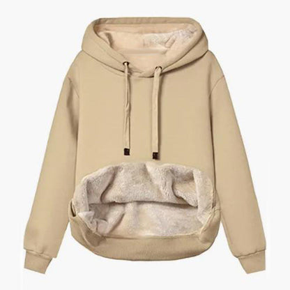Autumn And Winter Warm Lamb Fleece Pocket Hooded Sports Sweatshirt Jacket For Women See size chart under “more details” The Fashion Celestial