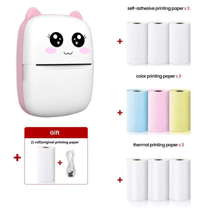 Compact and Colorful Mini Thermal Printer: Bluetooth Wireless Portable Pocket Label Maker for Stickers