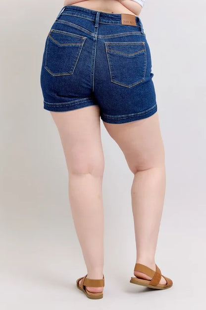 Judy Blue Full Size High Waist Tummy Control Denim Shorts Plus Size New Era Fashion LLc