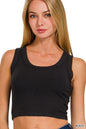 Zenana Ribbed Scoop Neck Cropped Tank Top New Era Fashion LLc