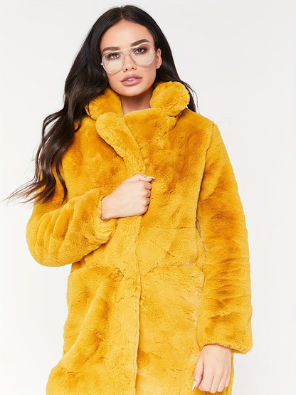 Winter Warm Plush Loose Coat, Casual Long Sleeve Fashion Teddy Outerwear, Women's Clothing NovaCart