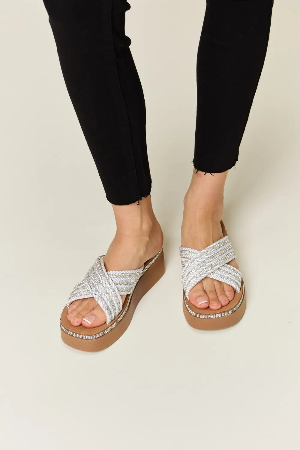 Forever Link Rhinestone Platform Wedge Sandals New Era Fashion LLc