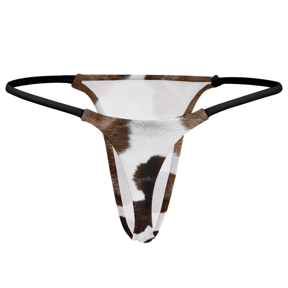 Cow Print Yoga Thong Luckless Outfitters
