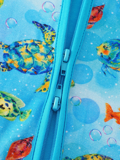 Posh TOT Sea Turtle Bamboo Baby Convertible Zippy Romper  CINCO DE MAYO PROMO - FINAL SALE Charlies Project Kids
