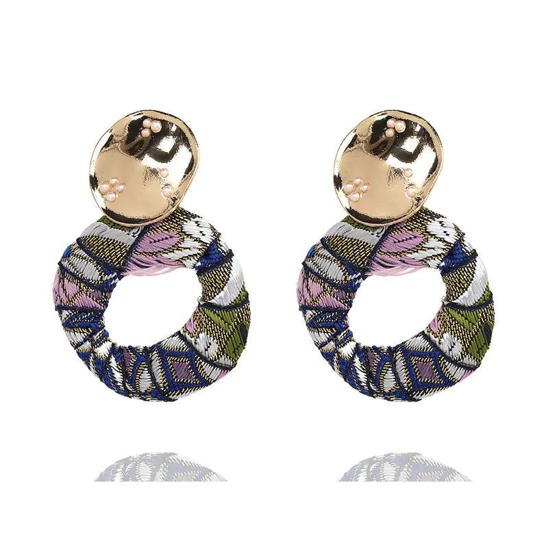 Stylish Alloy Pearl Fabric Earrings
