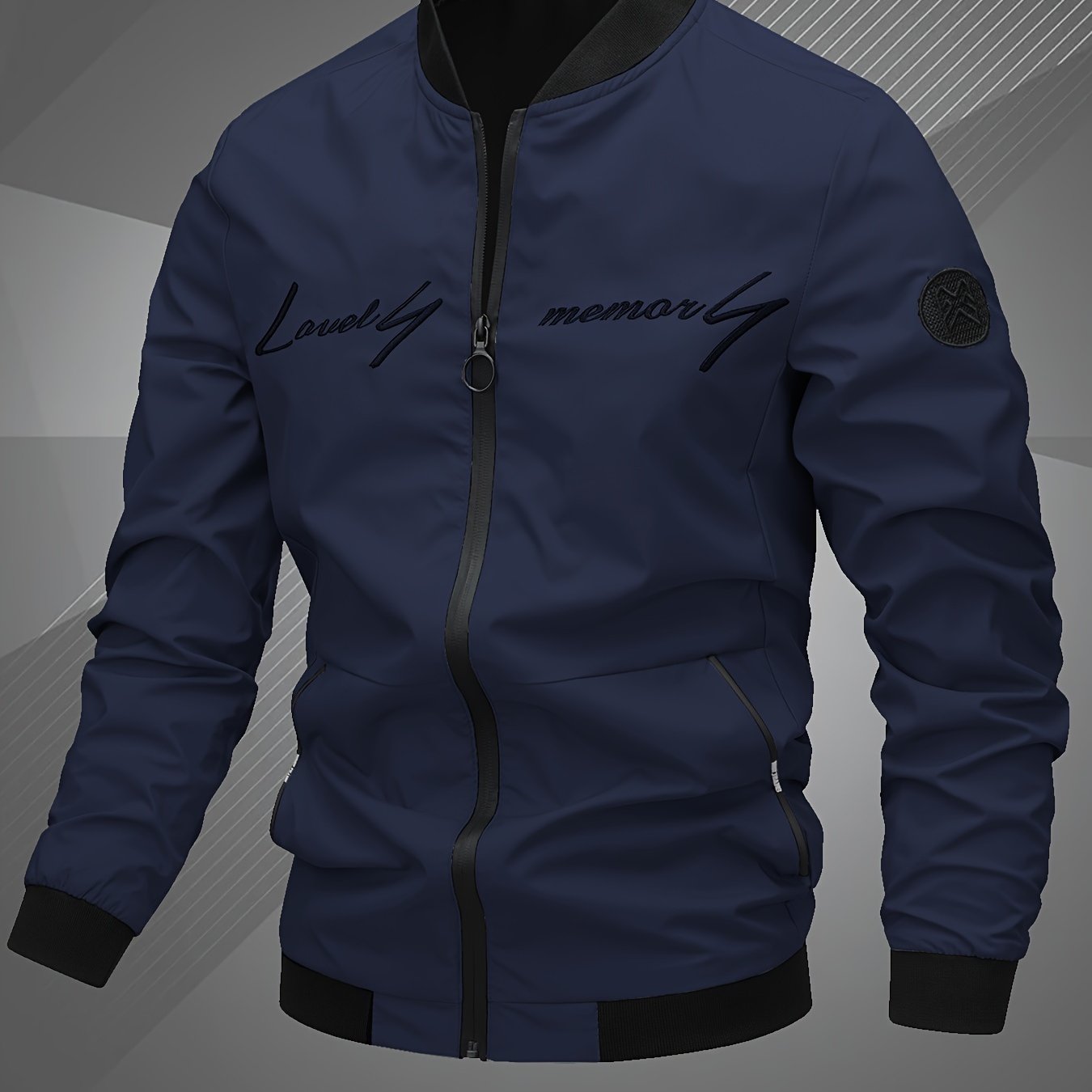 Men'S Letter Embroidered Casual Bomber Jacket, Mens Winter Jackets And Coats, Fridays Items, Mens Gifts Ideas, Gifts for Men, Thermal Wear for Men, Christmas Gifts, Suitable for Everyday Life, Home, Outdoor, Work, And Leisure NovaCart
