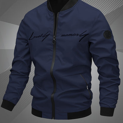 Men'S Letter Embroidered Casual Bomber Jacket, Mens Winter Jackets And Coats, Fridays Items, Mens Gifts Ideas, Gifts for Men, Thermal Wear for Men, Christmas Gifts, Suitable for Everyday Life, Home, Outdoor, Work, And Leisure NovaCart