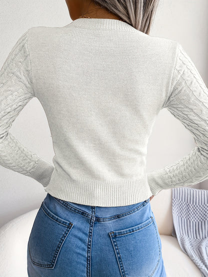Women'S Long Sleeve Hollow Sweater | High Stretch Fabric, Crew Neck, Sexy Slim Fit, Autumn/Winter NovaCart