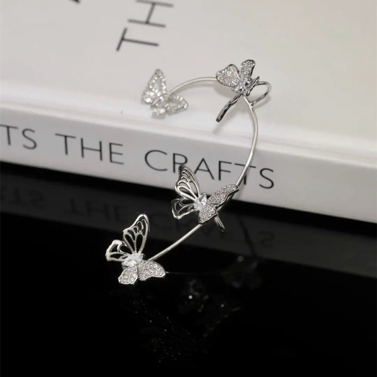 Elegant Butterfly Ear Clips | No-Piercing, All-Season, Plated K, Glass Mosaic, By Yugeweer NovaCart