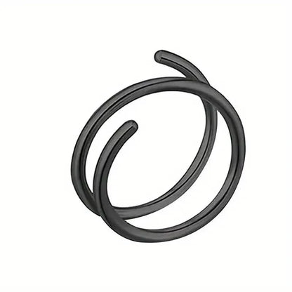 Stainless Steel Double Helix Nose Ring – 14K Gold Plated Hot Style Piercing Jewelry for Women DailySale