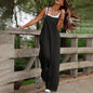 Plus Size Women's Solid Color Casual Jumpsuit - Sleeveless Romper With Pockets For Spring&Summer Grayceful LLC