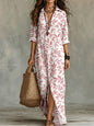 Digital Print Lapel Midi Shirt Dress – 5 Colors, S–3XL FitiqueFit