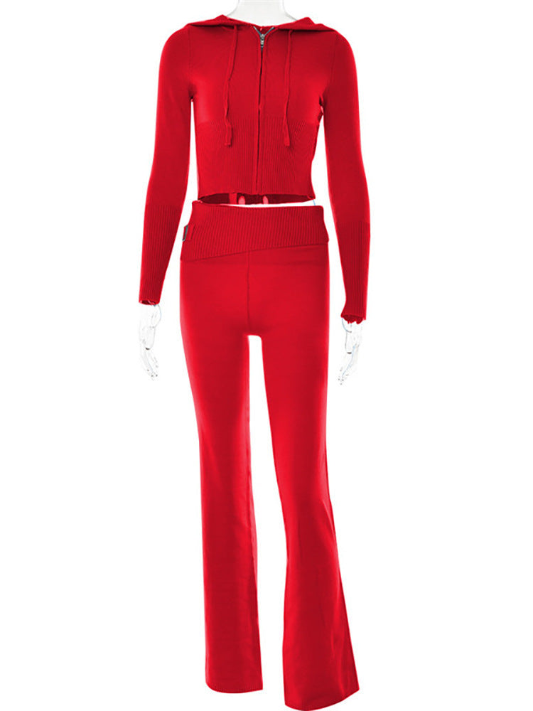 Long Sleeve Sweater And High Waist Long Pants Set FitiqueFit