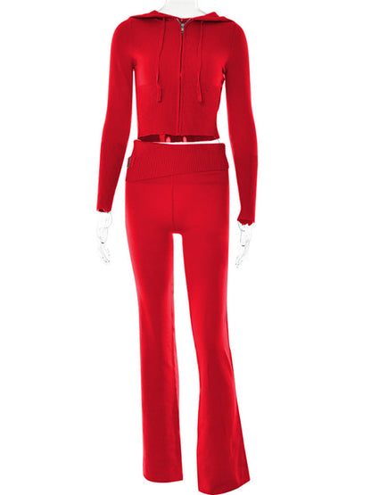Long Sleeve Sweater And High Waist Long Pants Set FitiqueFit