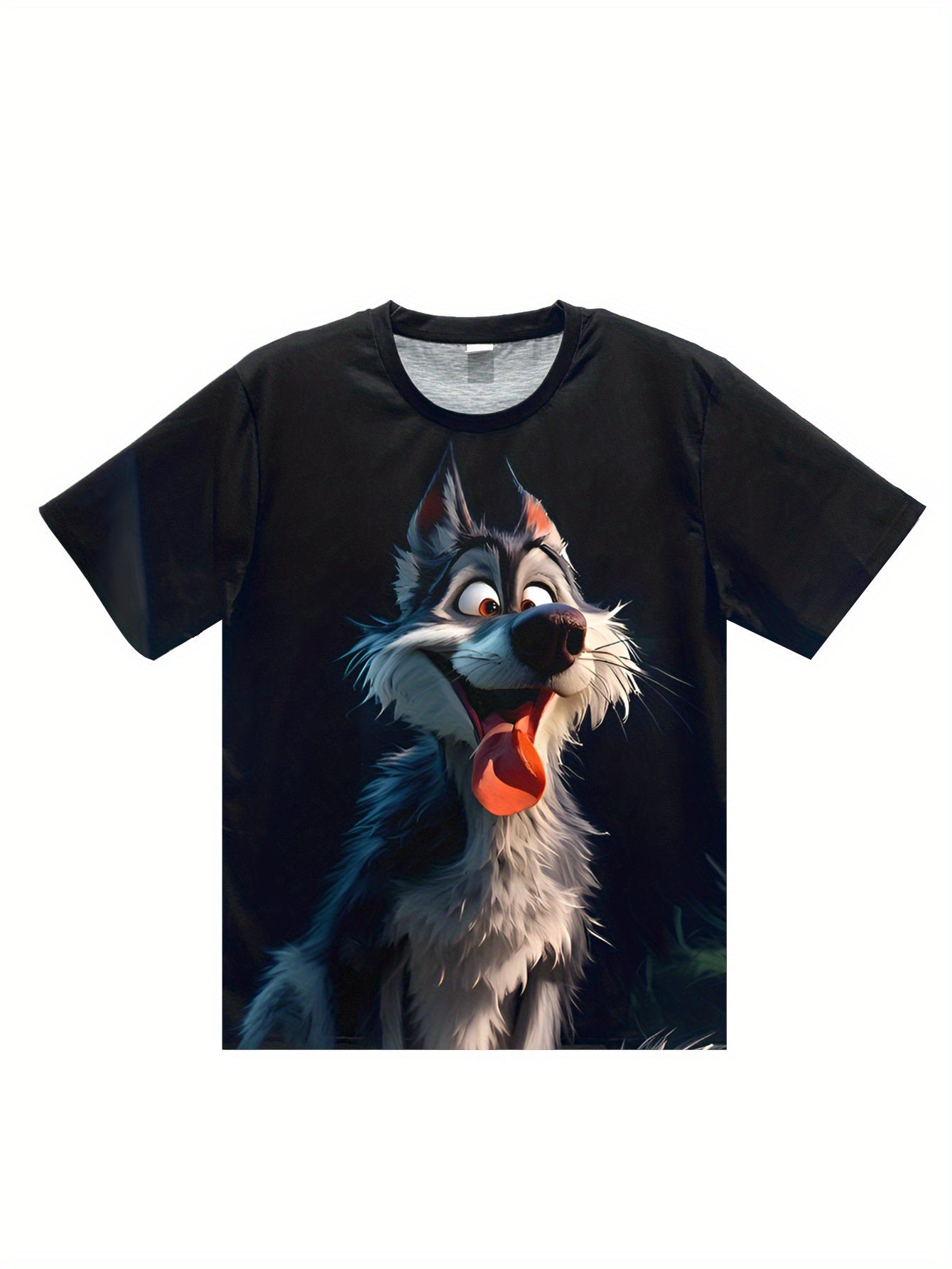 Men's 3D Wolf Print T-shirt - Casual Round Neck FitiqueFit