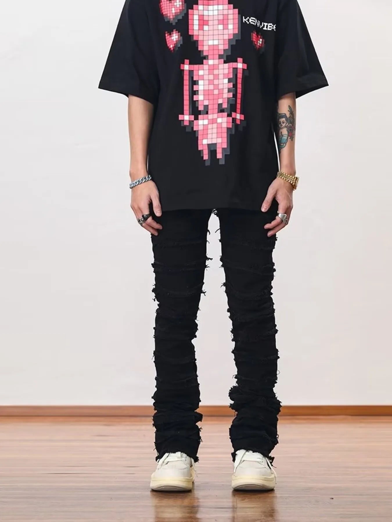 Men's Plus Size Slim Fit Frayed Hem Jeans New Era Fashion LLc