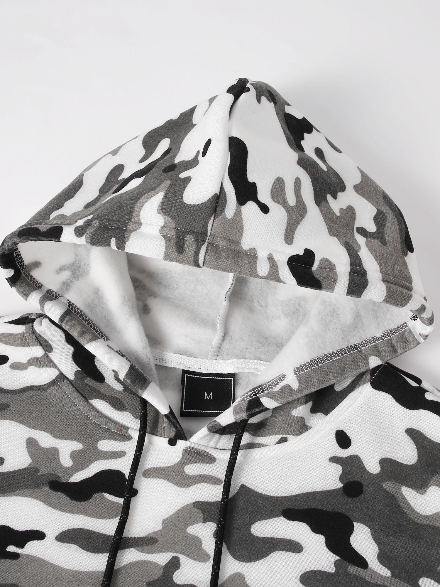 Men's Camouflage Loose Pullover Hooded Fleece Sweatshirt for Autumn And Winter, Hooded, Fleece NovaCart