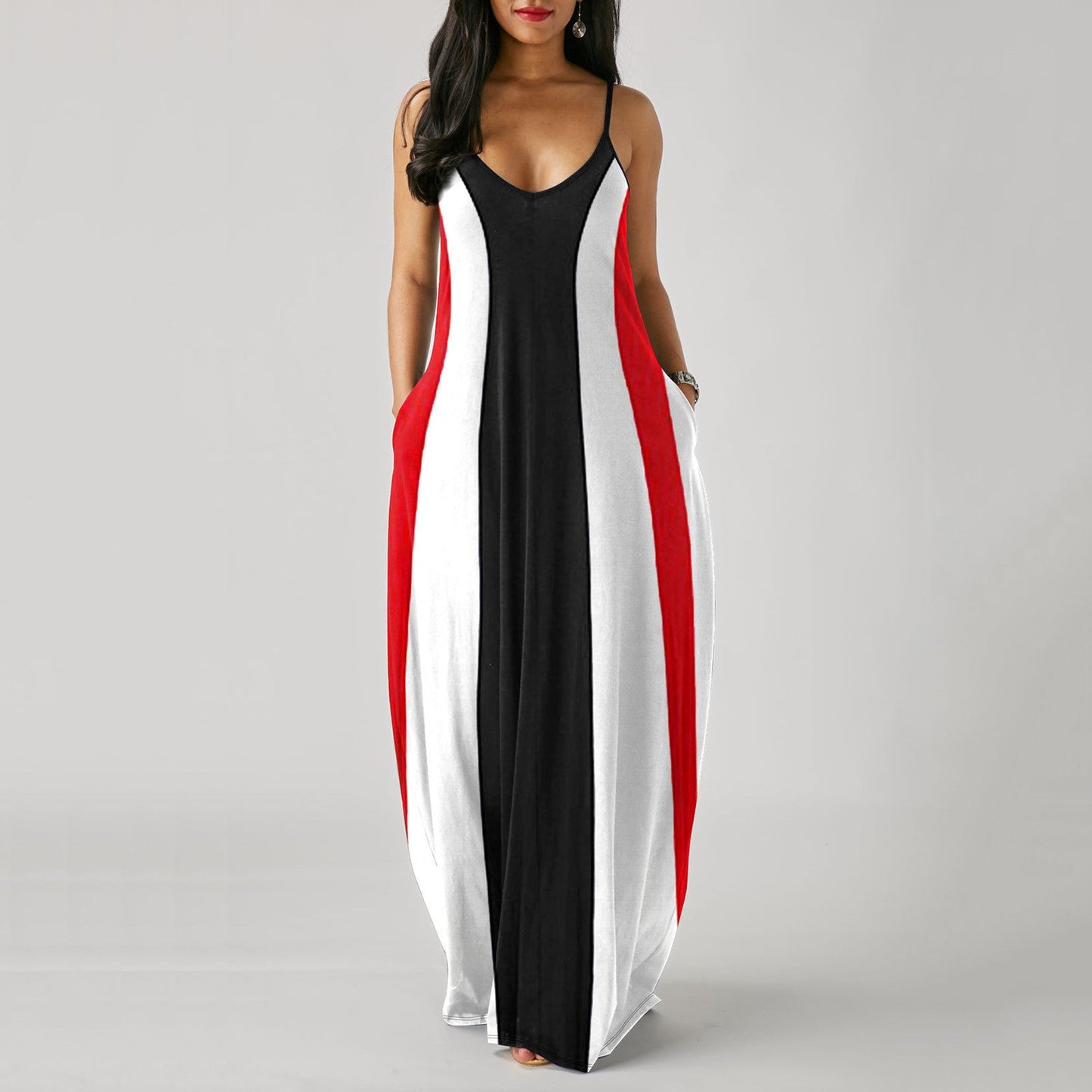 Casual Print Plus Size Sling Long Dress Grayceful LLC