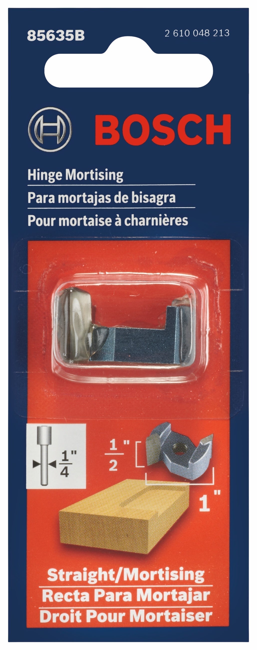 BOSCH 85635B 1 In. x 1/2 In. Carbide-Tipped Lock Mortising Router Bit VM Hardware
