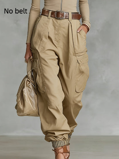 Women's High Waist Multi-Pocket Cargo Work Pants – Tapered Trousers FitiqueFit
