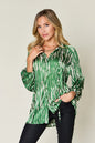 Double Take Full Size Printed Button Up Long Sleeve Shirt New Era Fashion LLc