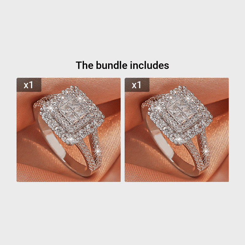 Large multi row white Synthetic Zirconia, fashionable, stylish, and atmospheric. Couples, lovers, gifts, wedding rings, Holiday Accessories, Couple Jewelry, Elegant Rings, Stylish Jewelry, Plated Rings, Highquality Finish, St NovaCart