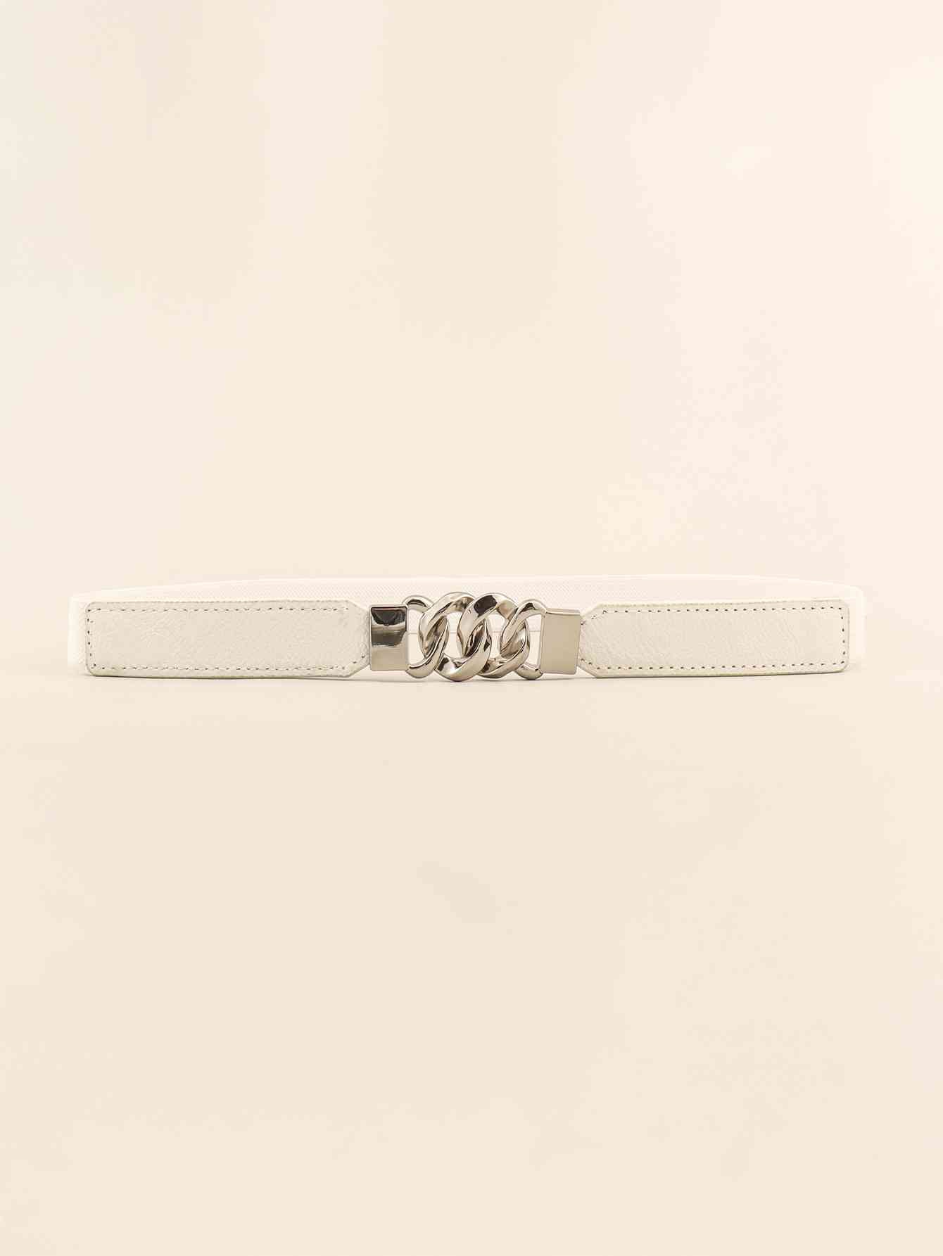 ElegantStyle Zinc Alloy Buckle Elastic PU Belt – Versatile and Stylish Accessory See size chart under “more details” The Fashion Celestial