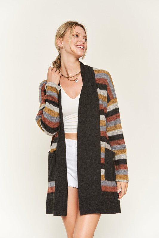 MULTI COLOR STRIPE CARDIGAN KRT1242 Shop Style & More | Fresh Looks, Everyday Deals & Free Shipping