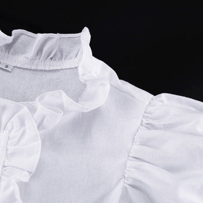 Women's Ruffled Linen-Blend Cropped Blouse & Shorts Set FitiqueFit