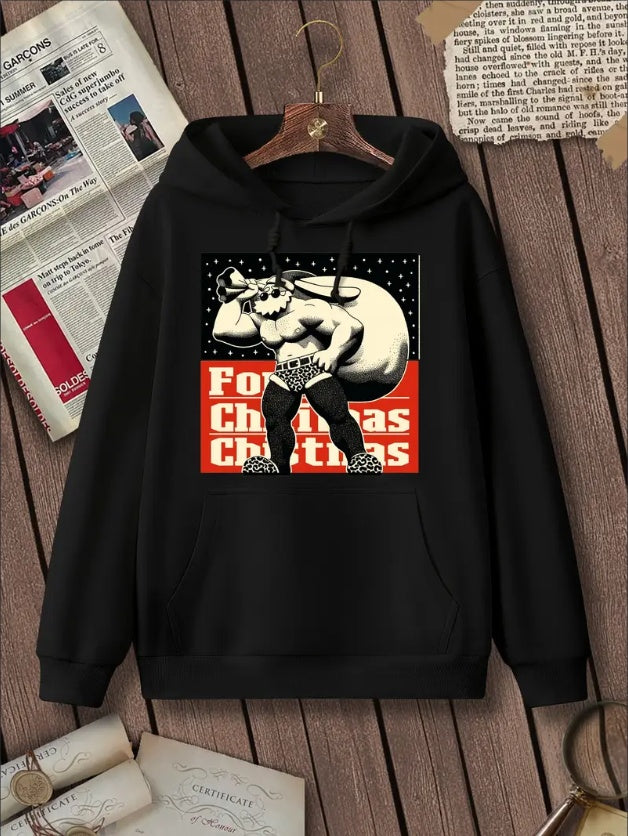Christmas Santa Claus Hoodie – Kawaii Graffiti Snow Print Sweatshirt FitiqueFit