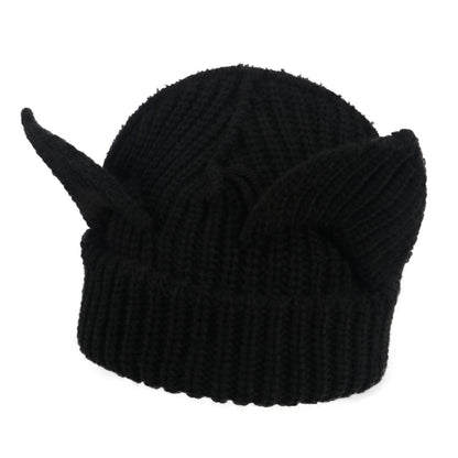Women’s Thickened Acrylic Knitted Hat with Devil Ears | Cozy Beanie FitiqueFit