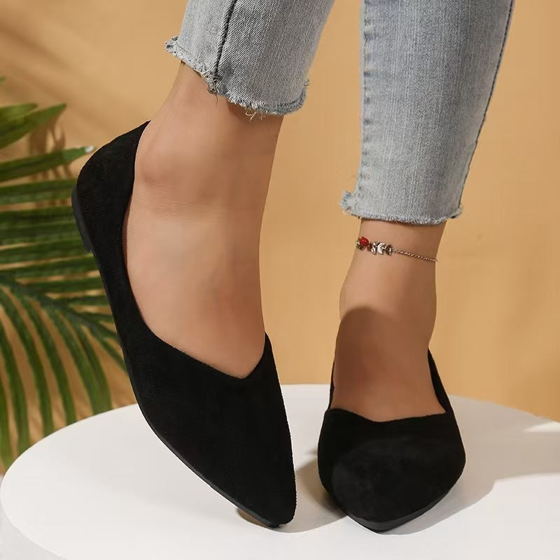 Women's Suede Pointed-Toe Flat Shoes FitiqueFit